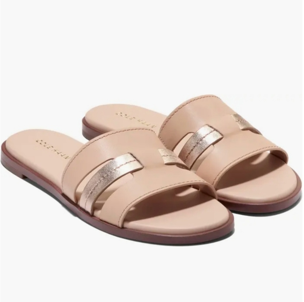 Cole Haan Flynn Fisherman Slide Sandal Sz 9 NWT Color Porcelain/Rose Gold